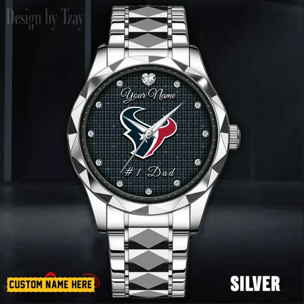 Houston Texans #1 Dad Father's Day Gift Stainless Steel Fashion Business Watch ANZDMW207 - Image 5
