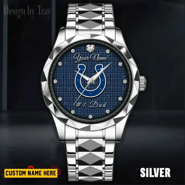 Indianapolis Colts #1 Dad Father's Day Gift Stainless Steel Fashion Business Watch ANZDMW208 - Image 2