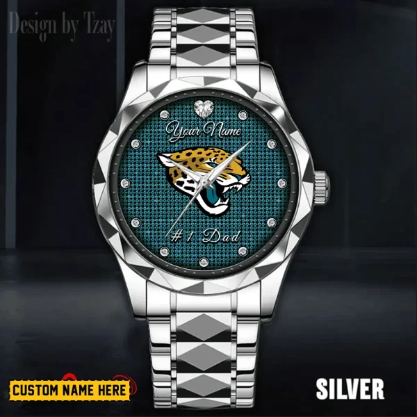 Jacksonville Jaguars #1 Dad Father's Day Gift Stainless Steel Fashion Business Watch ANZDMW209 - Image 2