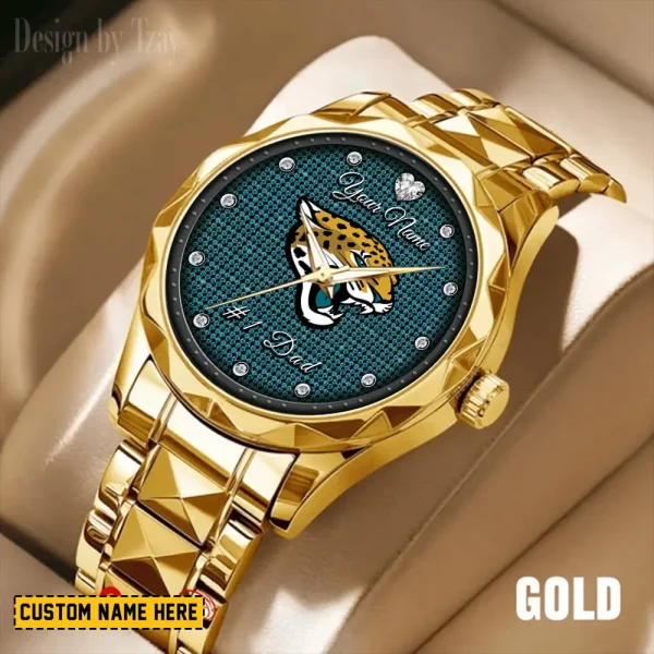 Jacksonville Jaguars #1 Dad Father's Day Gift Stainless Steel Fashion Business Watch ANZDMW209 - Image 4