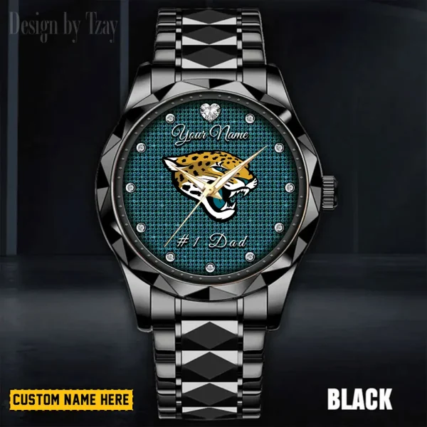 Jacksonville Jaguars #1 Dad Father's Day Gift Stainless Steel Fashion Business Watch ANZDMW209 - Image 5