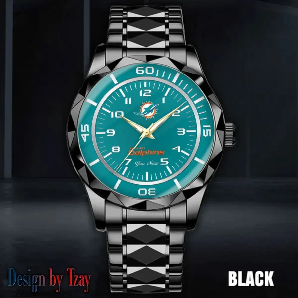 Miami Dolphins Men Watch Classic Business Calendar Week Stainless Steel Waterproof MTTDMW247 - Image 3