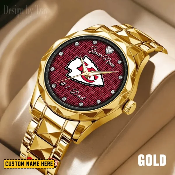 Kansas City Chiefs #1 Dad Father's Day Gift Stainless Steel Fashion Business Watch ANZDMW210 - Image 2
