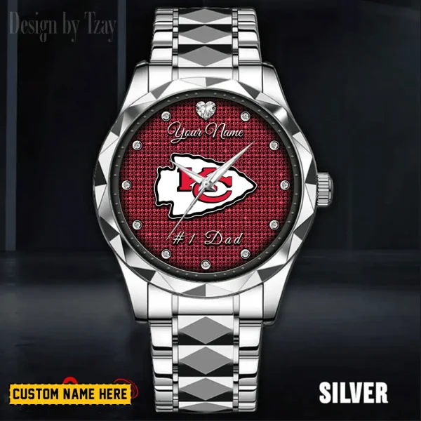 Kansas City Chiefs #1 Dad Father's Day Gift Stainless Steel Fashion Business Watch ANZDMW210 - Image 3
