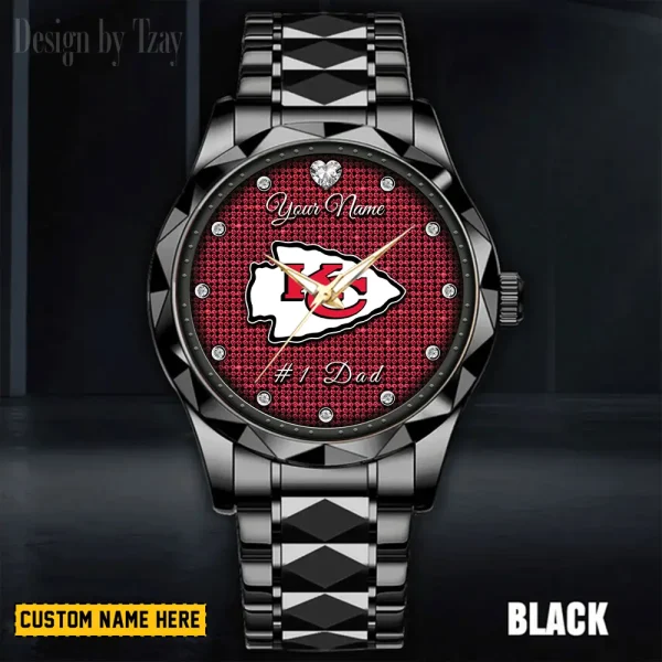 Kansas City Chiefs #1 Dad Father's Day Gift Stainless Steel Fashion Business Watch ANZDMW210 - Image 4