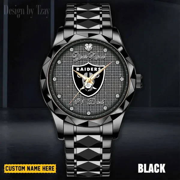 Las Vegas Raiders #1 Dad Father's Day Gift Stainless Steel Fashion Business Watch ANZDMW211 - Image 2