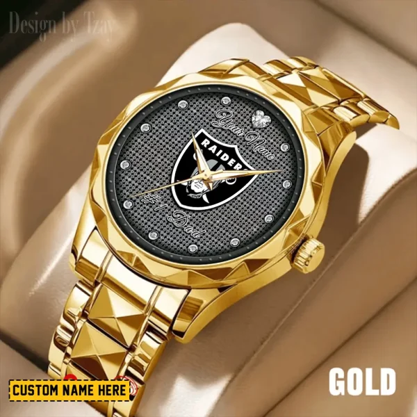 Las Vegas Raiders #1 Dad Father's Day Gift Stainless Steel Fashion Business Watch ANZDMW211 - Image 4