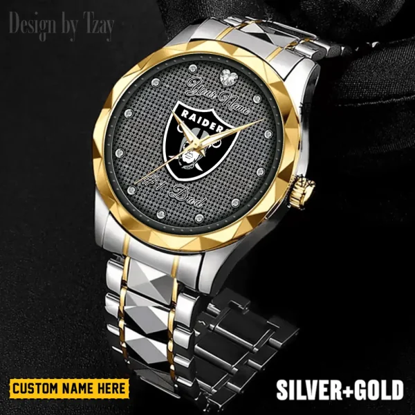 Las Vegas Raiders #1 Dad Father's Day Gift Stainless Steel Fashion Business Watch ANZDMW211
