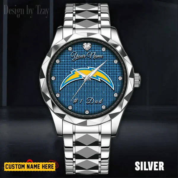 Los Angeles Chargers #1 Dad Father's Day Gift Stainless Steel Fashion Business Watch ANZDMW212 - Image 2
