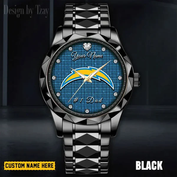Los Angeles Chargers #1 Dad Father's Day Gift Stainless Steel Fashion Business Watch ANZDMW212 - Image 3