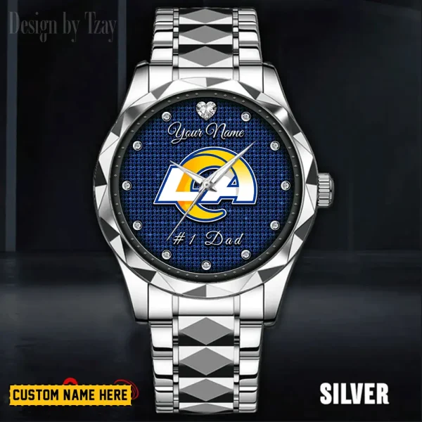 Los Angeles Rams #1 Dad Father's Day Gift Stainless Steel Fashion Business Watch ANZDMW213 - Image 2