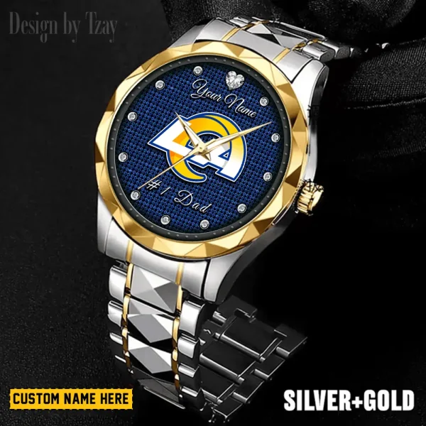 Los Angeles Rams #1 Dad Father's Day Gift Stainless Steel Fashion Business Watch ANZDMW213