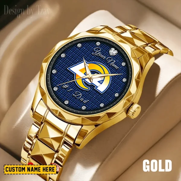Los Angeles Rams #1 Dad Father's Day Gift Stainless Steel Fashion Business Watch ANZDMW213 - Image 4