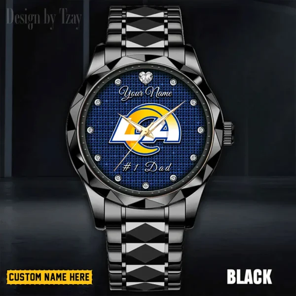 Los Angeles Rams #1 Dad Father's Day Gift Stainless Steel Fashion Business Watch ANZDMW213 - Image 5