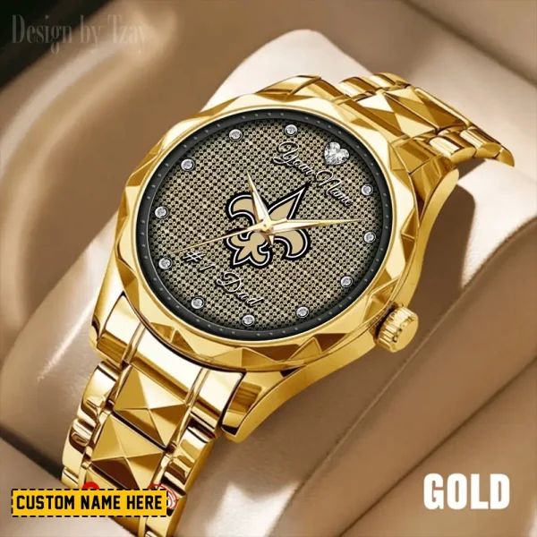 New Orleans Saints #1 Dad Father's Day Gift Stainless Steel Fashion Business Watch ANZDMW217 - Image 4