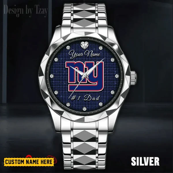 New York Giants #1 Dad Father's Day Gift Stainless Steel Fashion Business Watch ANZDMW218 - Image 2