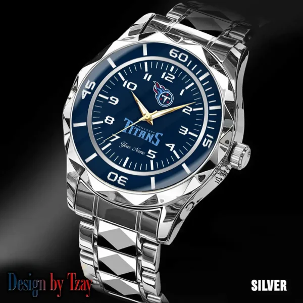 Tennessee Titans Men Watch Classic Business Calendar Week Stainless Steel Waterproof MTTDMW248 - Image 2