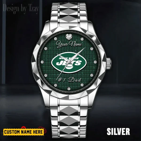 New York Jets #1 Dad Father's Day Gift Stainless Steel Fashion Business Watch ANZDMW219 - Image 2