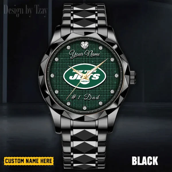 New York Jets #1 Dad Father's Day Gift Stainless Steel Fashion Business Watch ANZDMW219 - Image 3