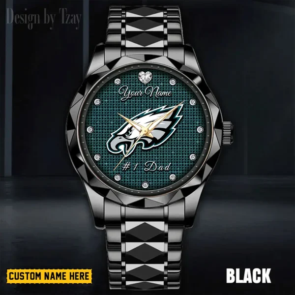Philadelphia Eagles #1 Dad Father's Day Gift Stainless Steel Fashion Business Watch ANZDMW220 - Image 5