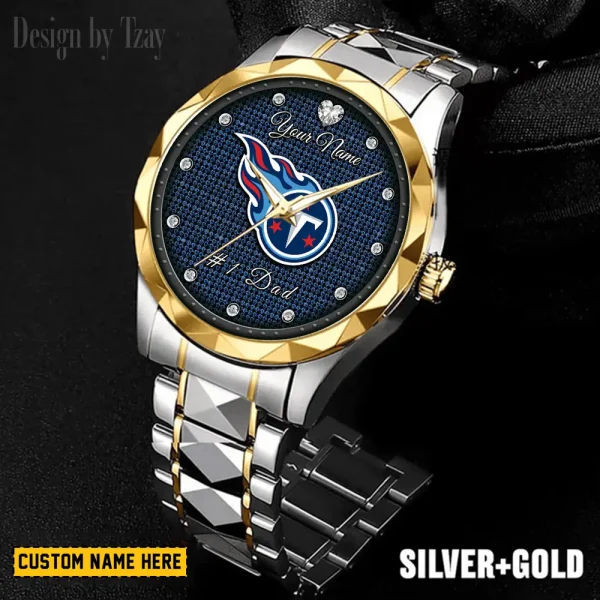 Tennessee Titans #1 Dad Father's Day Gift Stainless Steel Fashion Business Watch ANZDMW225