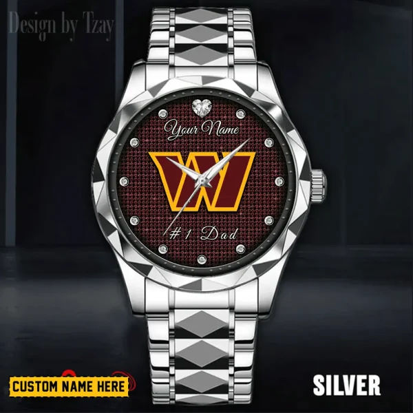 Washington Commanders #1 Dad Father's Day Gift Stainless Steel Fashion Business Watch ANZDMW226 - Image 5