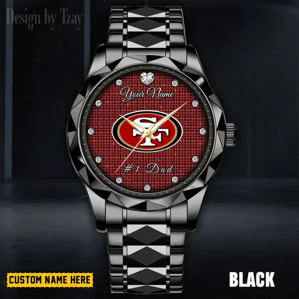 San Francisco 49ers #1 Dad Father's Day Gift Stainless Steel Fashion Business Watch ANZDMW222 - Image 5