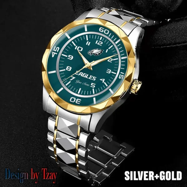 Philadelphia Eagles Men Watch Classic Business Calendar Week Stainless Steel Waterproof MTTDMW254 - Image 5