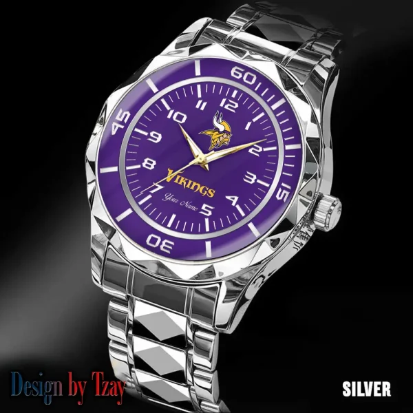 Minnesota Vikings Men Watch Classic Business Calendar Week Stainless Steel Waterproof MTTDMW255