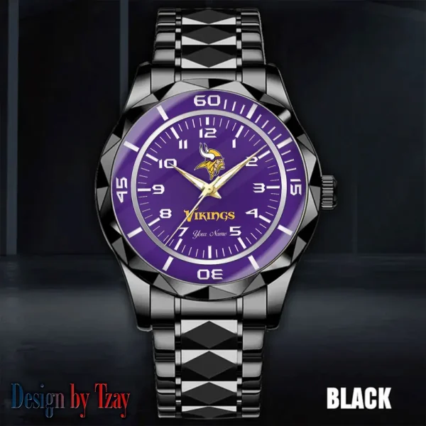 Minnesota Vikings Men Watch Classic Business Calendar Week Stainless Steel Waterproof MTTDMW255 - Image 2