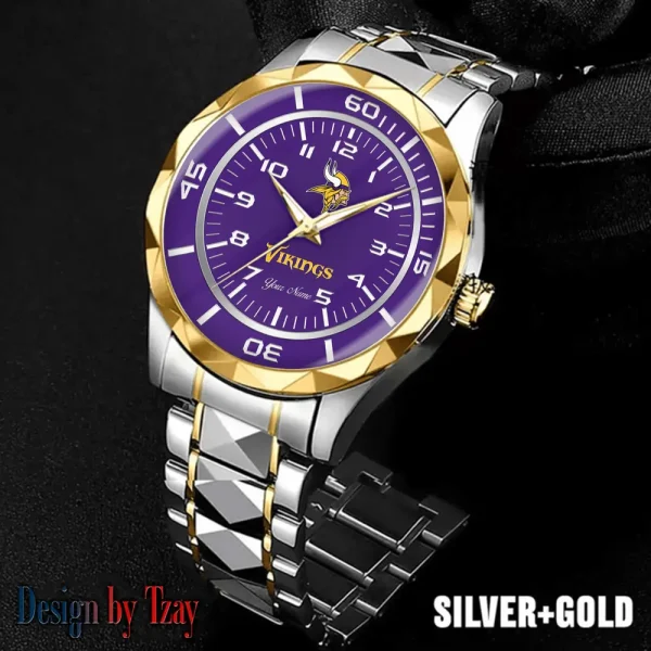 Minnesota Vikings Men Watch Classic Business Calendar Week Stainless Steel Waterproof MTTDMW255 - Image 5