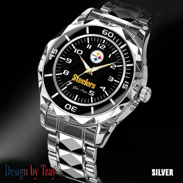 Pittsburgh Steelers Men Watch Classic Business Calendar Week Stainless Steel Waterproof MTTDMW257 - Image 4