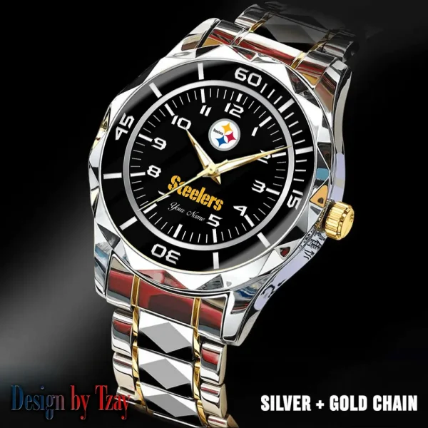 Pittsburgh Steelers Men Watch Classic Business Calendar Week Stainless Steel Waterproof MTTDMW257 - Image 5