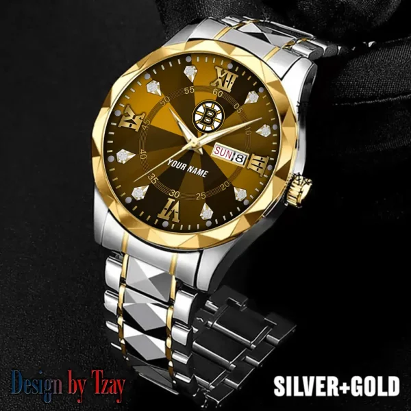 Boston Bruins NHL Men Watch Classic Business Calendar Week Stainless Steel Waterproof MTTDMW260
