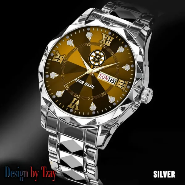 Boston Bruins NHL Men Watch Classic Business Calendar Week Stainless Steel Waterproof MTTDMW260 - Image 2