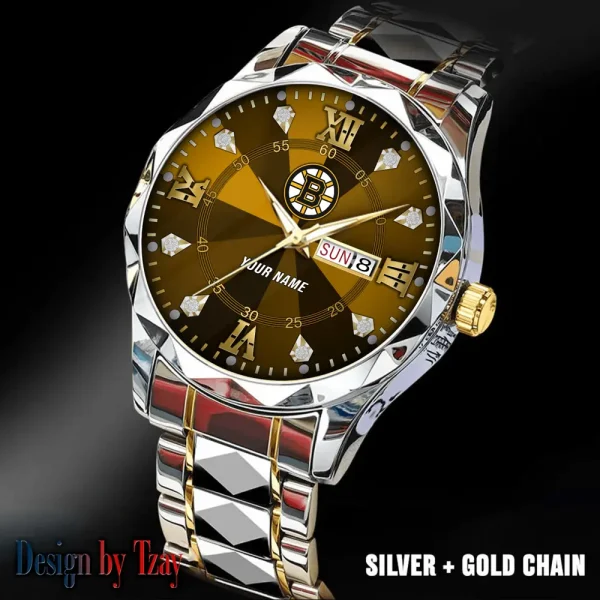 Boston Bruins NHL Men Watch Classic Business Calendar Week Stainless Steel Waterproof MTTDMW260 - Image 4