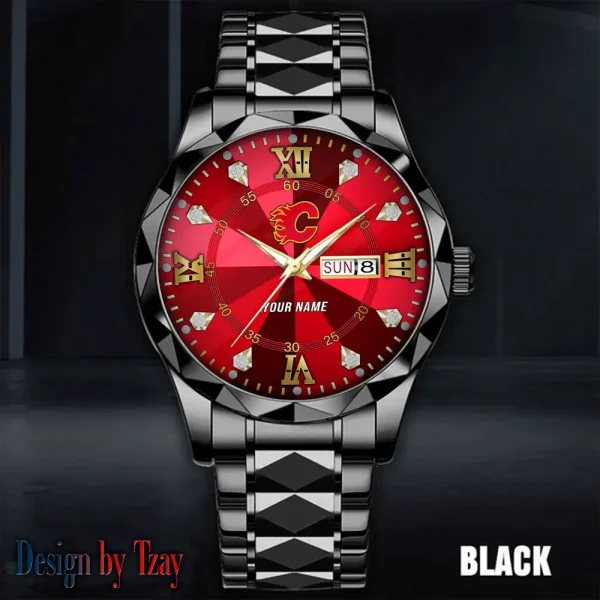 Calgary Flames NHL Men Watch Classic Business Calendar Week Stainless Steel Waterproof MTTDMW262 - Image 2