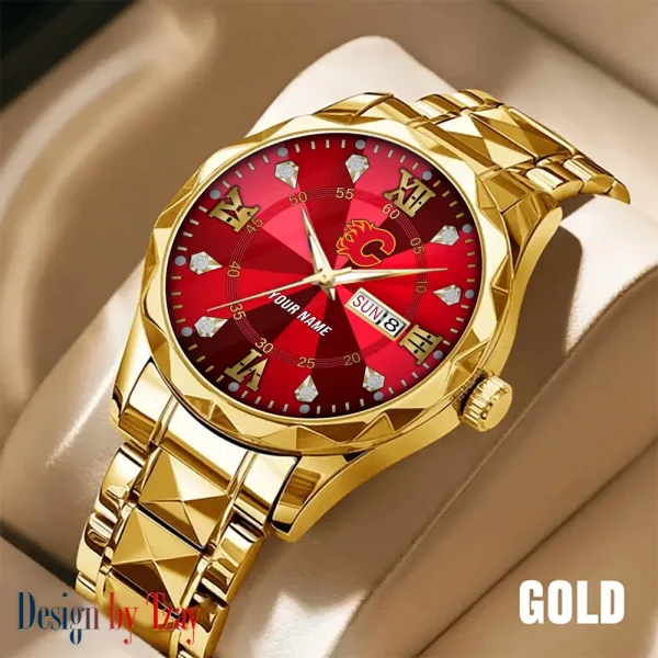 Calgary Flames NHL Men Watch Classic Business Calendar Week Stainless Steel Waterproof MTTDMW262 - Image 3