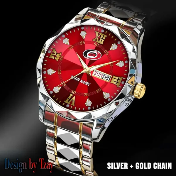 Carolina Hurricanes NHL Men Watch Classic Business Calendar Week Stainless Steel Waterproof MTTDMW263 - Image 2