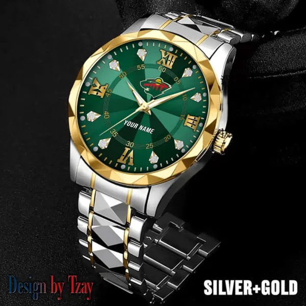 Minnesota Wild NHL Men Watch Classic Business Calendar Week Stainless Steel Waterproof MTTDMW272
