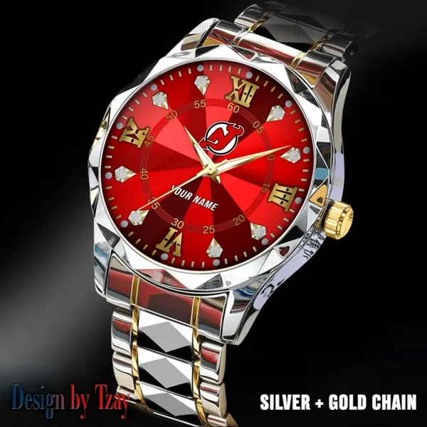 New Jersey Devils NHL Men Watch Classic Business Calendar Week Stainless Steel Waterproof MTTDMW275 - Image 2