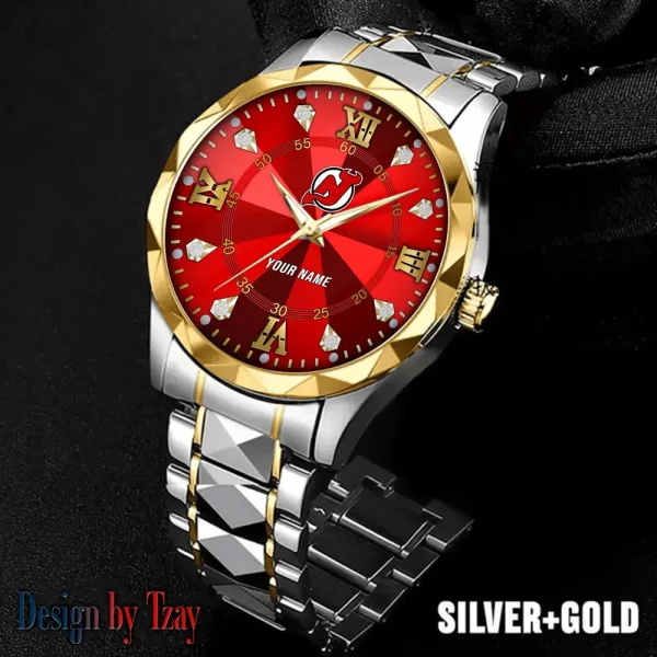 New Jersey Devils NHL Men Watch Classic Business Calendar Week Stainless Steel Waterproof MTTDMW275