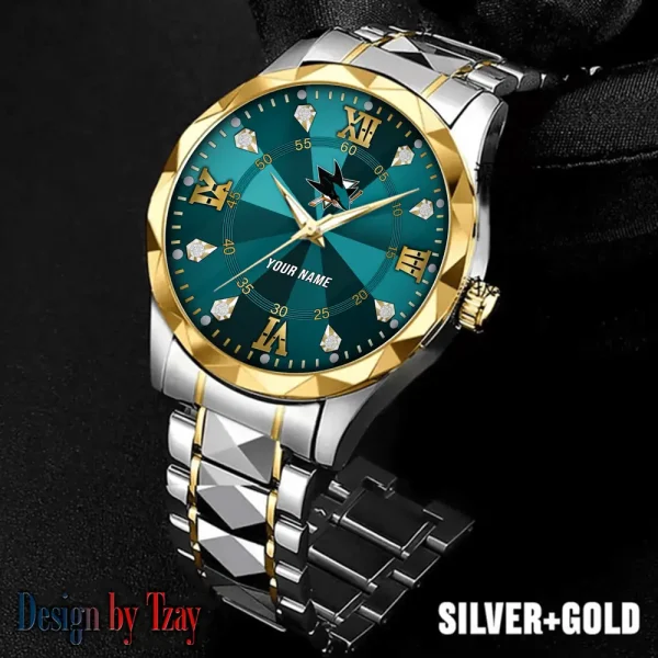 San Jose Sharks NHL Men Watch Classic Business Calendar Week Stainless Steel Waterproof MTTDMW281