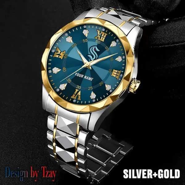 Seattle Kraken NHL Men Watch Classic Business Calendar Week Stainless Steel Waterproof MTTDMW282