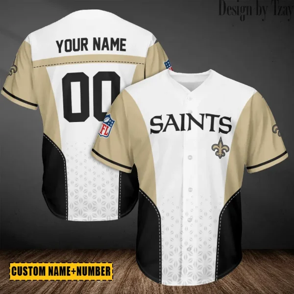 New Orleans Saints NFL Casual Button Baseball Jersy Style 2025 ANZ-AZCBJS692