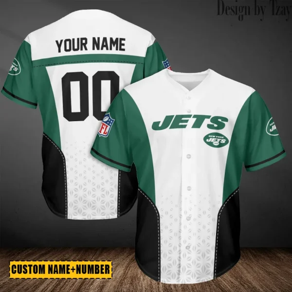 New York Jets NFL Casual Button Baseball Jersy Style 2025 ANZ-AZCBJS694