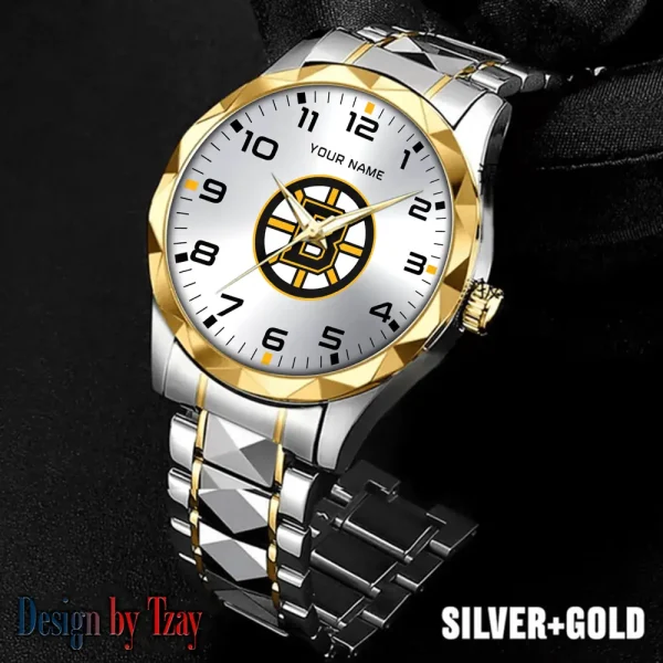 Boston Bruins NHL Men Watch Classic Business Calendar Week Stainless Steel Waterproof MTTDMW292