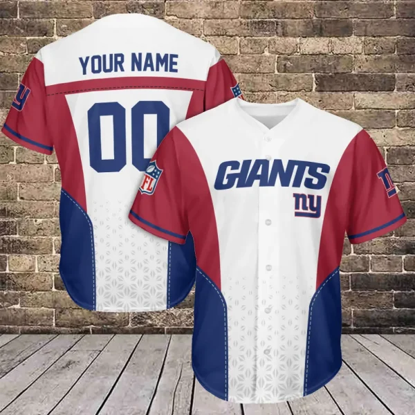 New York Giants NFL Casual Button Baseball Jersy Style 2025 ANZ-AZCBJS693