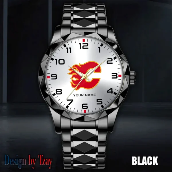 Calgary Flames NHL Men Watch Classic Business Calendar Week Stainless Steel Waterproof MTTDMW294 - Image 2