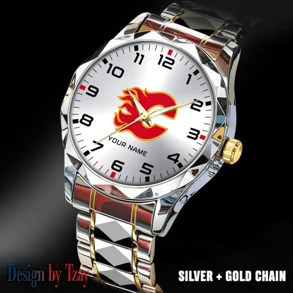 Calgary Flames NHL Men Watch Classic Business Calendar Week Stainless Steel Waterproof MTTDMW294 - Image 4
